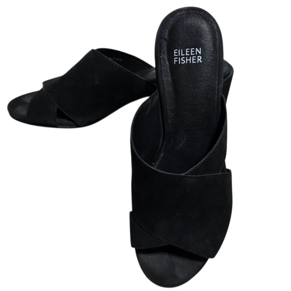 EILEEN FISHER  HAVEN TUMBLED NUBUCK SLIDE SZ 7 - Picture 5 of 9